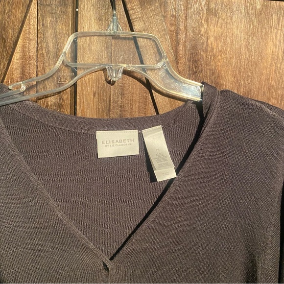 Elisabeth by Liz Claiborne Women's Cardigan in charcoal Grey; XXL - Picture 2 of 5